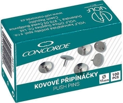 Kovové pripináčiky CONCORDE, 100 ks, malé