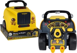 Detský montážny autobus – žltý dielenský bus s motorom na rozoberanie