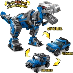 Qman Neobmedzené nápady 3v1 mechanická technológia – robotický dinosaurus a terénne autá