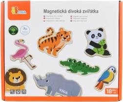 Drevené magnetky divoké zvieratá Viga