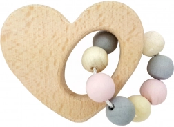 Hess drevené hrkálka srdce v ružovej