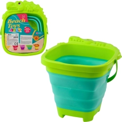 Skladací silikónový vedierko krokodíl – zelený plážový