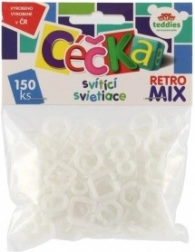svietiace céčka retro mix 150 ks – plastové spojovacie krúžky
