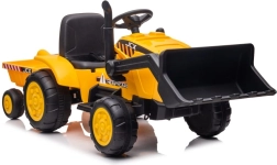 Elektrický detský traktor s prívesom žltý