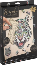 Obrysové drevené puzzle tiger 132 dielikov
