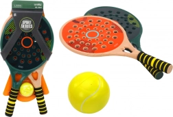 Sada 2 rakiet Padel Green Beige PU Ball Yellow pre deti na hry