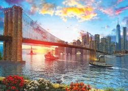 Puzzle ART PUZZLE západ slnka v New Yorku 1000 dielikov