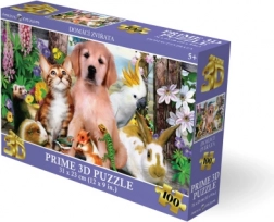 3D puzzle domáce zvieratá 100 dielikov