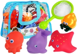 Súprava morských zvieratiek do vane so sieťkou