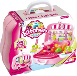 Kuchynská sada v kufríku v tvare autíčka pre malé kuchárky