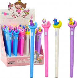 Svietiaca pero Jednorožec na mesiaci s modrým atramentom 0.7 mm