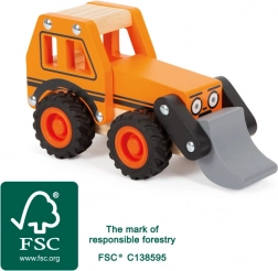 drevený bager SMALL FOOT s pohyblivou radlicou