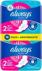 Always Ultra Day Super hygienické vložky s krídelkami, 16 ks