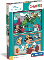 Puzzle Disney klasické rozprávky 2×60 dielikov CLEMENTONI