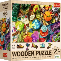 TREFL Drevené puzzle Farebné koktaily 501 dielikov
