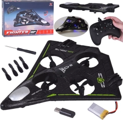 RC dron s ochranou vrtúľ a LED efektmi, trik 360°