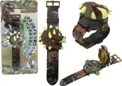 Detské hodinky s 3D projekciou dinosaurových motívov