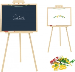 Jeujura drevený stojan s multifunkčnou tabuľou