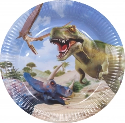 Papierové párty taniere DINO 23 cm, 6 ks