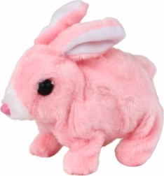 Interaktívny chodiaci zajačik s krátkou srsťou – ružový