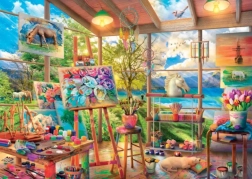 dino puzzle maliarsky ateliér 2000 dielikov