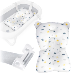 Vankúšik do detskej vaničky RICOKIDS – rýchloschnúca ergonomická vložka, bielo‑modrá