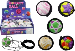 Farebná loptička na gumičke s páskou 6 cm