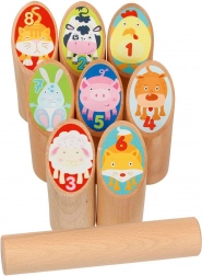 Vikingská hra kubb zvieratká