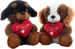 Plyšový psík so srdiečkom 21 cm