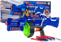 Polautomatický detský blaster BLAZE STORM 6+ s bubnovým zásobníkom a 20 penovými šípkami
