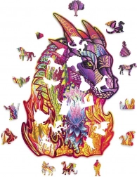 drevené puzzle drak