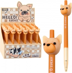 Gélové pero s motívom psa, modrý atrament, 0,5 mm