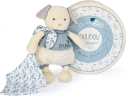 Darčeková sada Doudou - Plyšový psík s dekou z BIO bavlny 22 cm