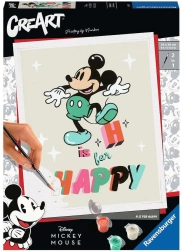 Maľovanie podľa čísel RAVENSBURGER CreArt – MICKEY MOUSE: H is for Happy, 13 × 18 cm