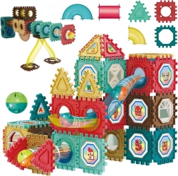 Magnetické stavebnice 3D – guľôčková dráha 68 dielov WOOPIE