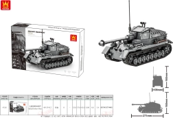 Stavebnica sivý tank 632 dielikov