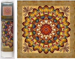 Diamantové maľovanie 7D – zlatá mandala 30 × 30 cm