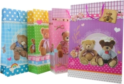 Darčeková taška farebná – extra veľká s medvedíkmi