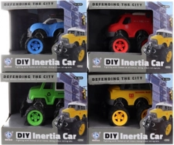 Skrutkovacie auto s veľkými kolesami na zotrvačník