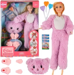 Woopie Royal bábika v kostýme ružového medvedíka – park zábavy