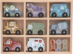 Sada drevených autíčok s poličkou 2Kids Toys