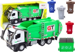 Zelené multifunkčné kovové smetiarske auto s trecím pohonom