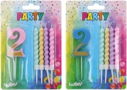 párty sviečka číslo 2 a 4 sviečky