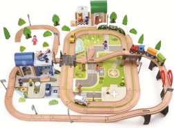 2Kids Toys drevená vláčiková dráha mesto a dedina 200 dielov