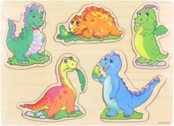 Drevená vkladačka dinosaury