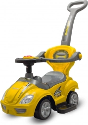 Detské odrážadlo s vodiacou tyčou 3v1 BABY MIX Mega Car – žlté