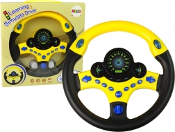 Interaktívny volant žltý vodičský simulátor Zvuky Svetlá