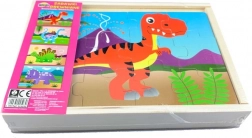 Drevené puzzle – dinosaury, 4 zvieratá
