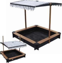 Drevené pieskovisko s nastaviteľnou strechou a lavičkami AXI