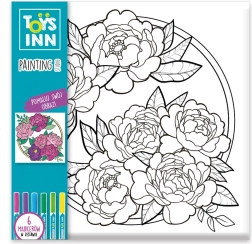 Obrázok na vyfarbovanie s fixkami kvety